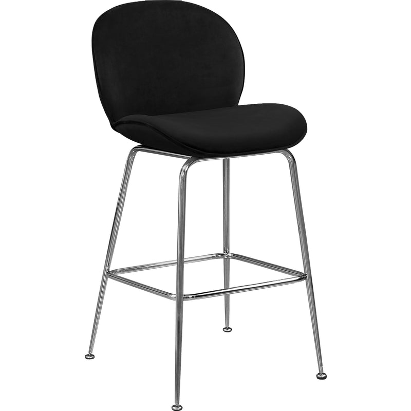 Meridian Paris Black Velvet Stool IMAGE 1