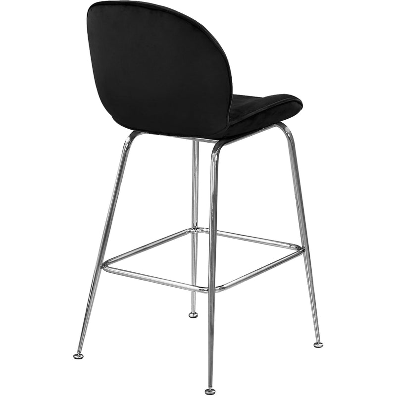 Meridian Paris Black Velvet Stool IMAGE 3