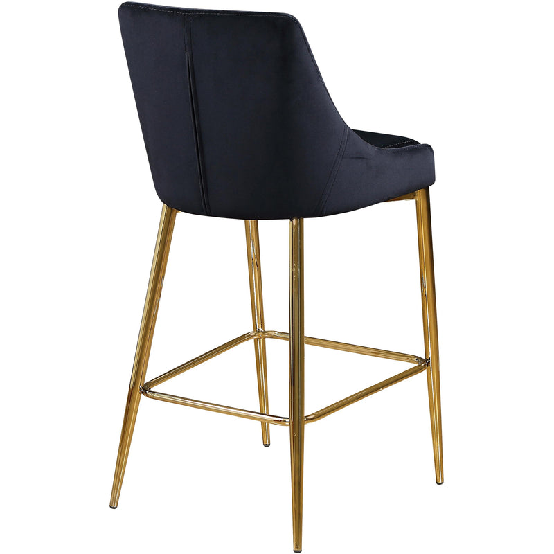 Meridian Karina Black Velvet Stool IMAGE 3