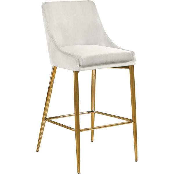 Meridian Karina Cream Velvet Stool IMAGE 1