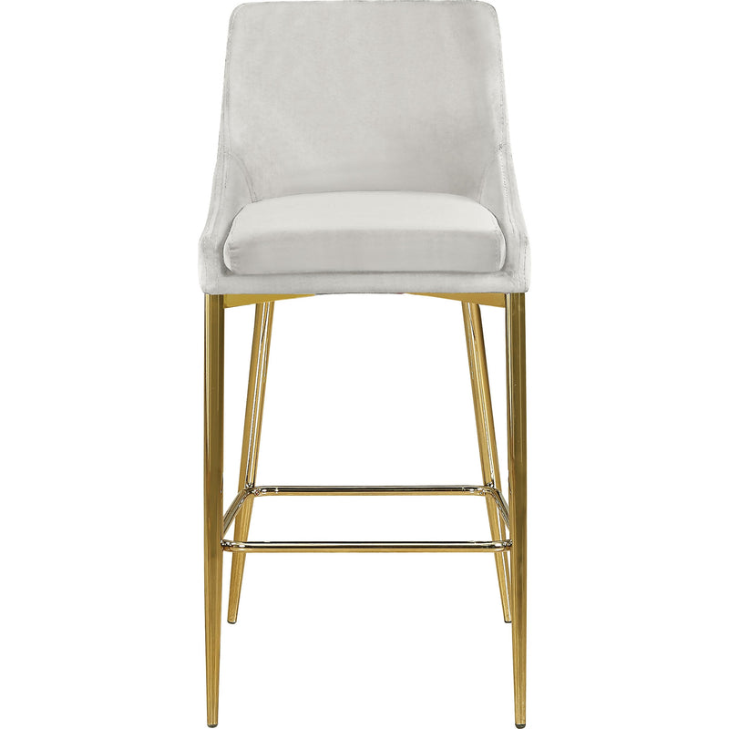 Meridian Karina Cream Velvet Stool IMAGE 2