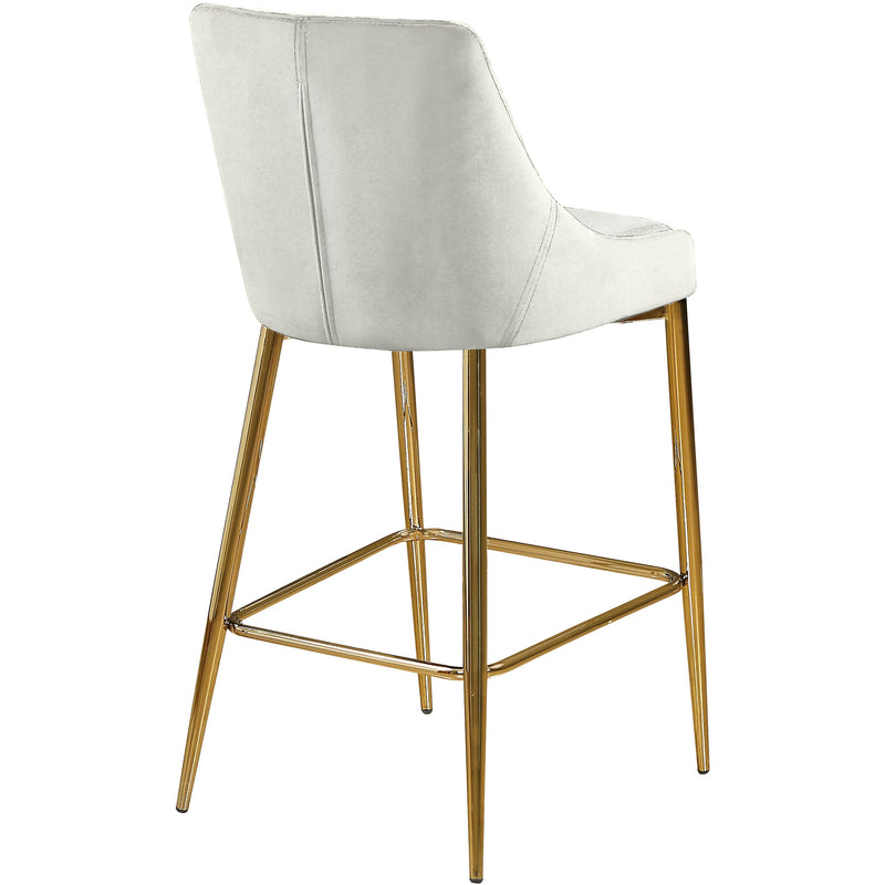 Meridian Karina Cream Velvet Stool IMAGE 3