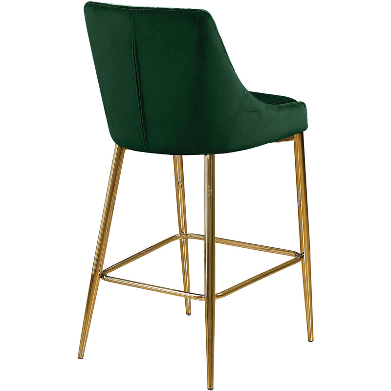 Meridian Karina Green Velvet Stool IMAGE 3