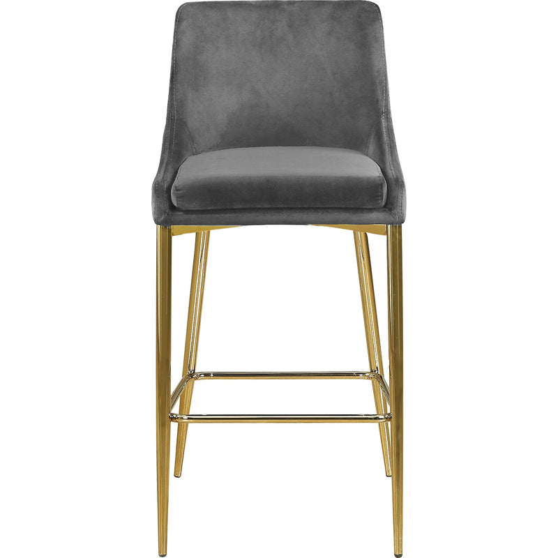 Meridian Karina Grey Velvet Stool IMAGE 2