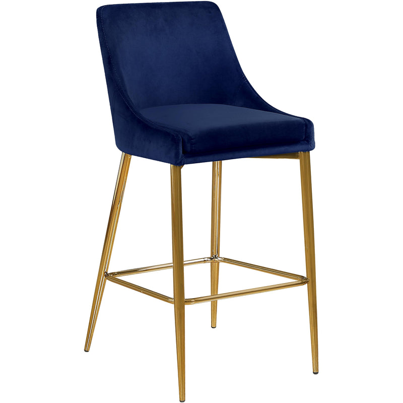 Meridian Karina Navy Velvet Stool IMAGE 1