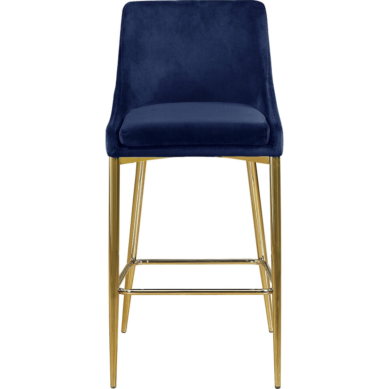 Meridian Karina Navy Velvet Stool IMAGE 2