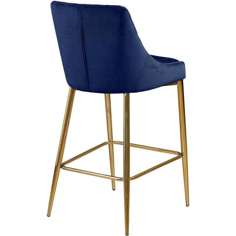 Meridian Karina Navy Velvet Stool IMAGE 3