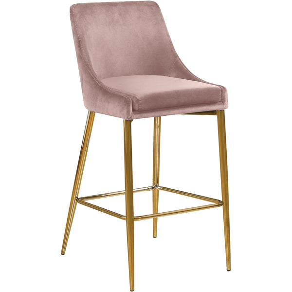 Meridian Karina Pink Velvet Stool IMAGE 1