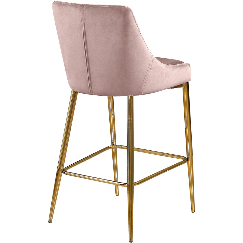 Meridian Karina Pink Velvet Stool IMAGE 3