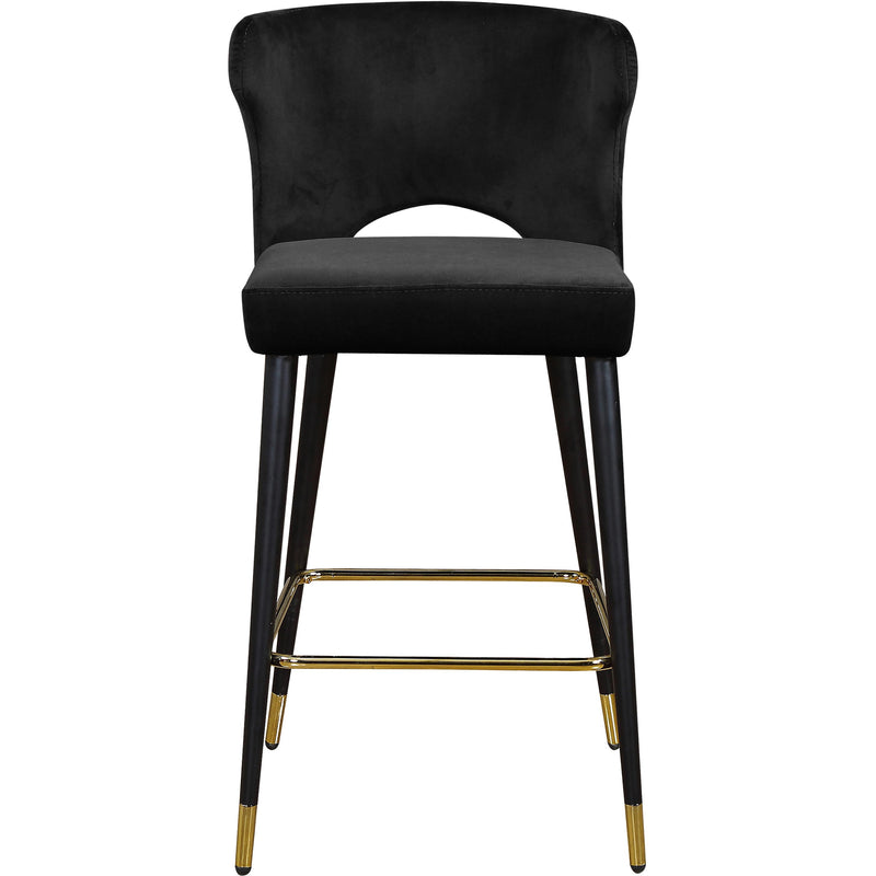 Meridian Kelly Black Velvet Stool IMAGE 2