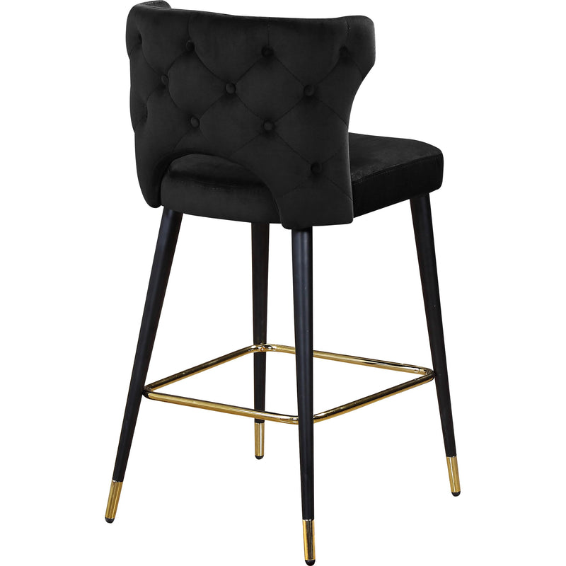 Meridian Kelly Black Velvet Stool IMAGE 3