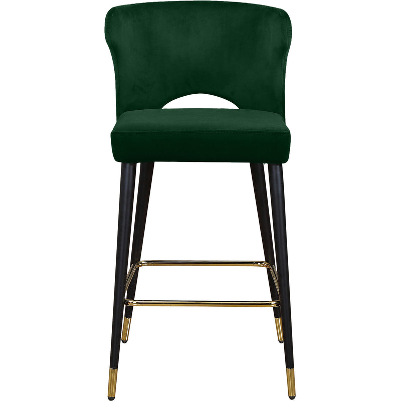 Meridian Kelly Green Velvet Stool IMAGE 2