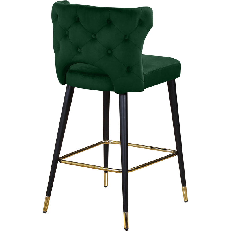 Meridian Kelly Green Velvet Stool IMAGE 3