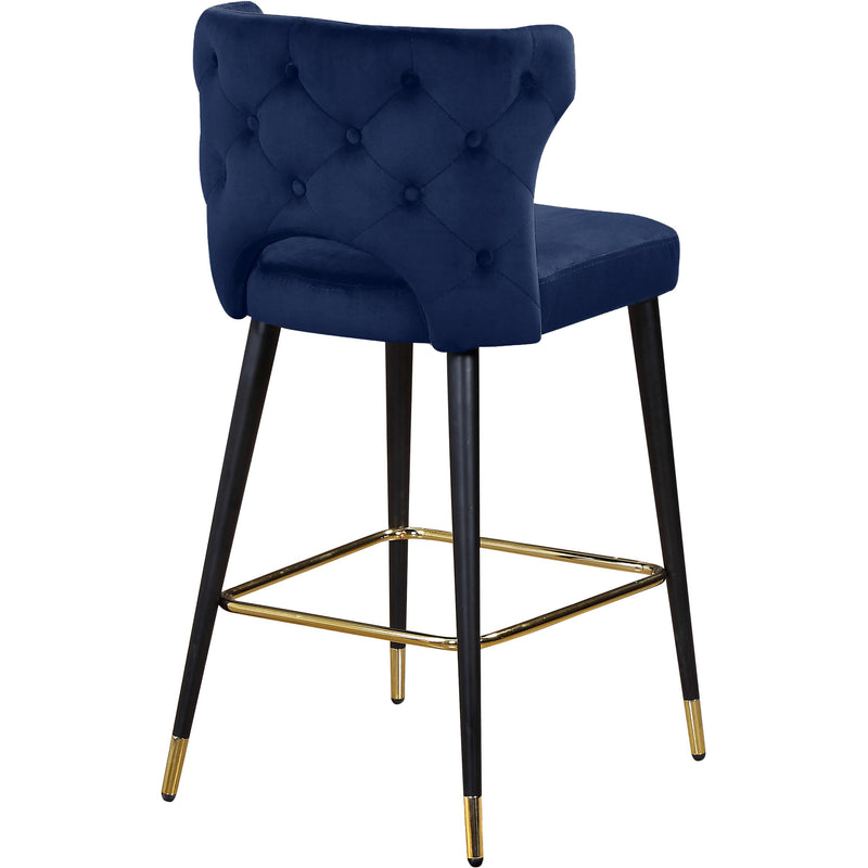 Meridian Kelly Navy Velvet Stool IMAGE 3