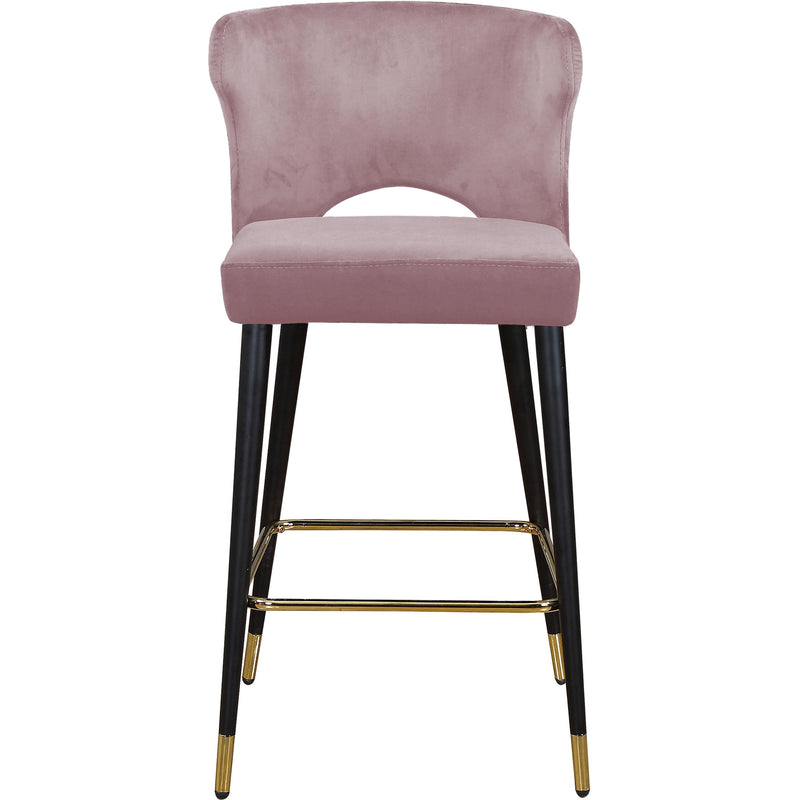 Meridian Kelly Pink Velvet Stool IMAGE 2