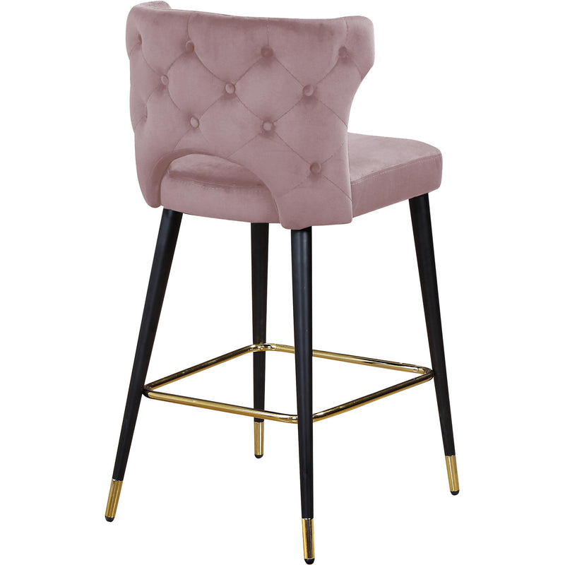 Meridian Kelly Pink Velvet Stool IMAGE 3