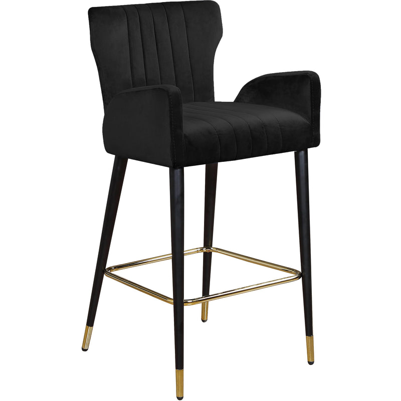 Meridian Luxe Black Velvet Stool IMAGE 1