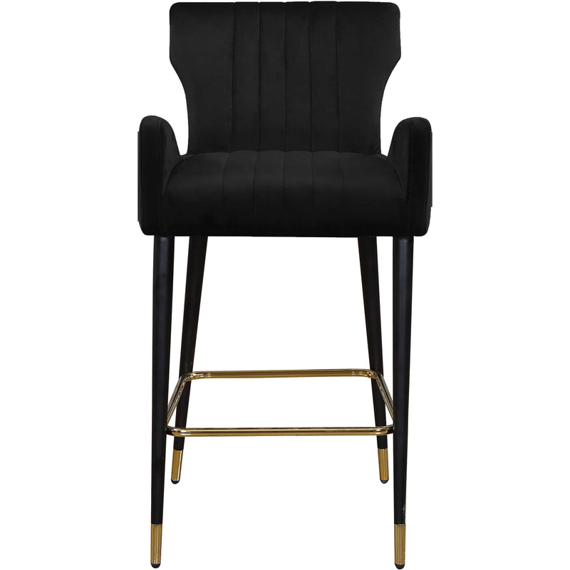 Meridian Luxe Black Velvet Stool IMAGE 2