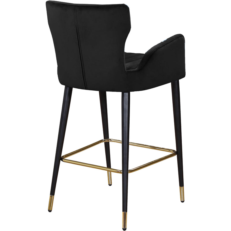 Meridian Luxe Black Velvet Stool IMAGE 3