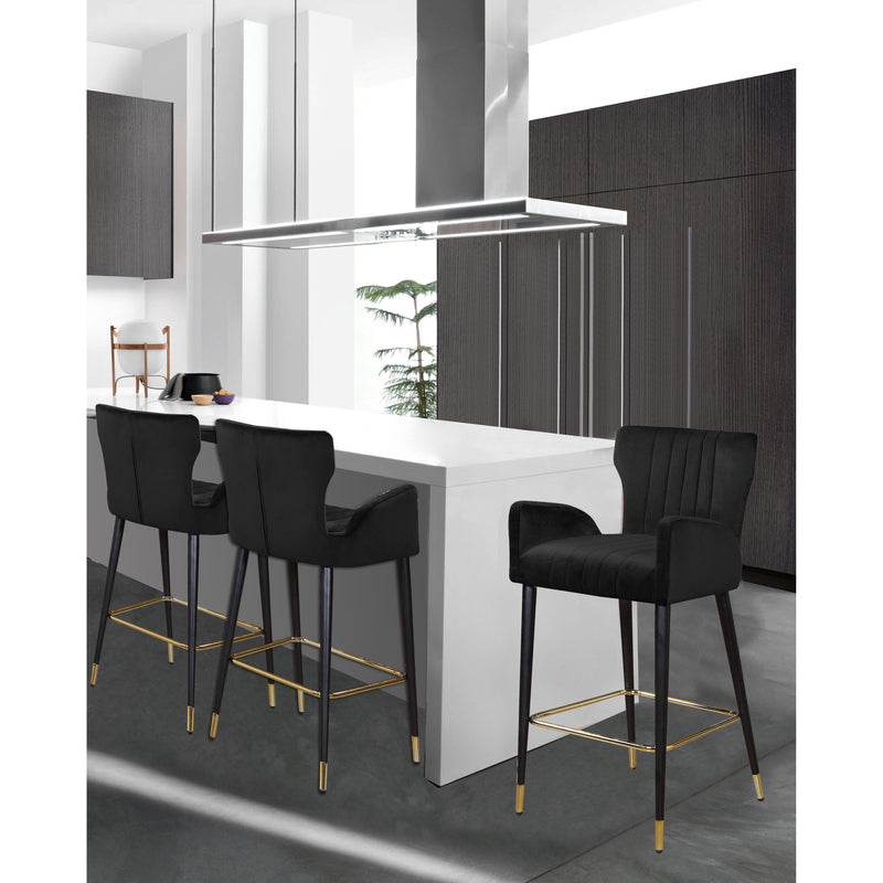 Meridian Luxe Black Velvet Stool IMAGE 4