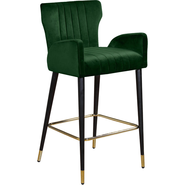 Meridian Luxe Green Velvet Stool IMAGE 1