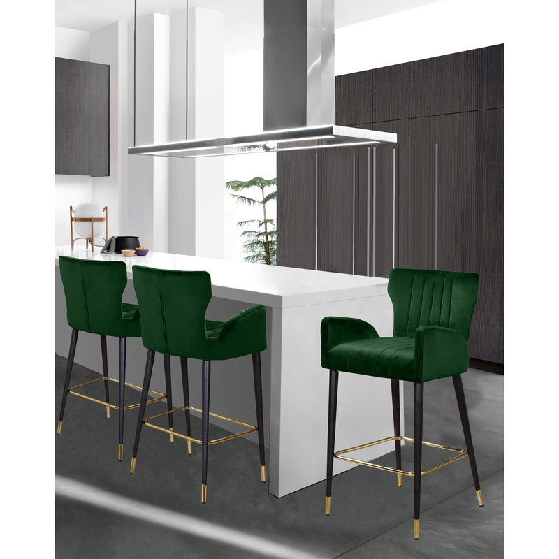 Meridian Luxe Green Velvet Stool IMAGE 4