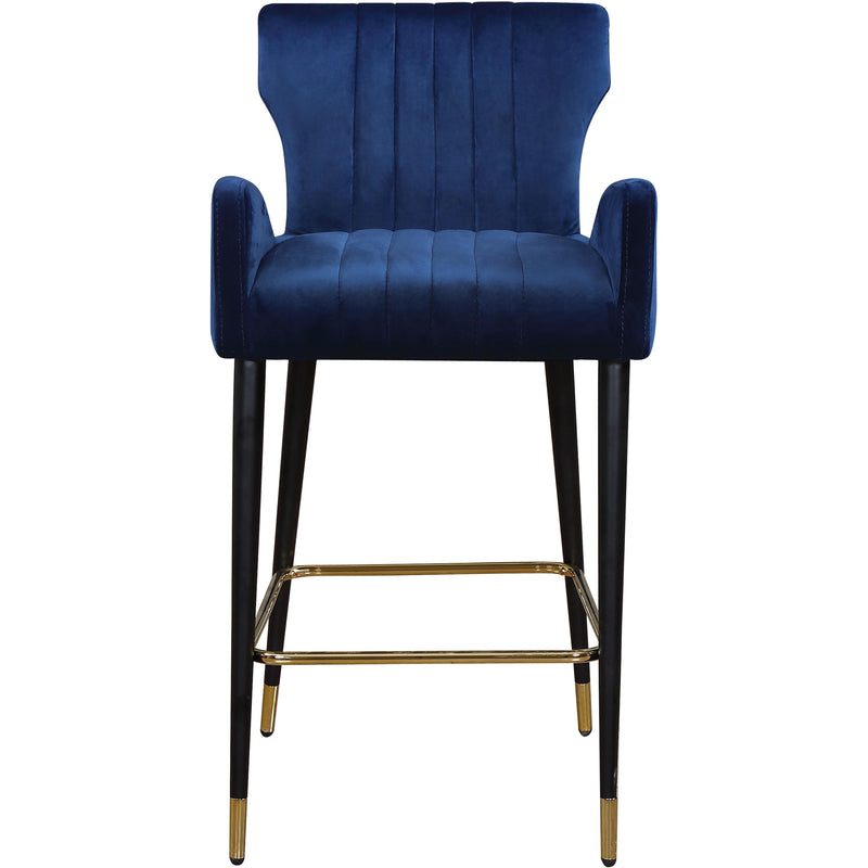 Meridian Luxe Navy Velvet Stool IMAGE 2