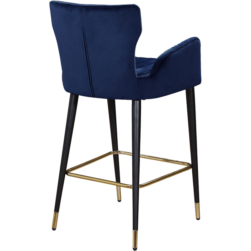 Meridian Luxe Navy Velvet Stool IMAGE 3