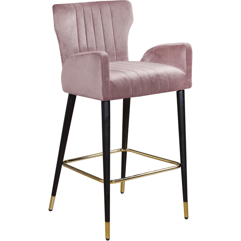 Meridian Luxe Pink Velvet Stool IMAGE 1