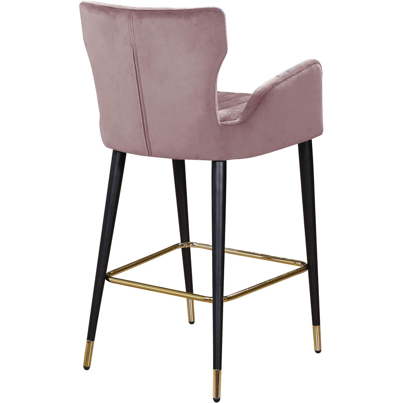 Meridian Luxe Pink Velvet Stool IMAGE 3