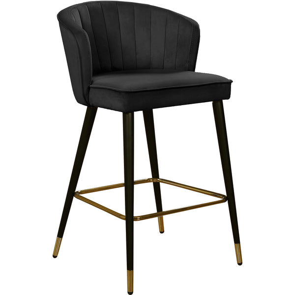 Meridian Cassie Black Velvet Stool IMAGE 1