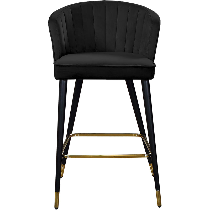 Meridian Cassie Black Velvet Stool IMAGE 2