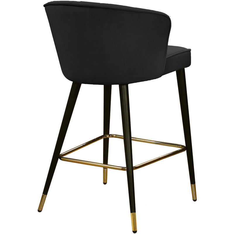 Meridian Cassie Black Velvet Stool IMAGE 3