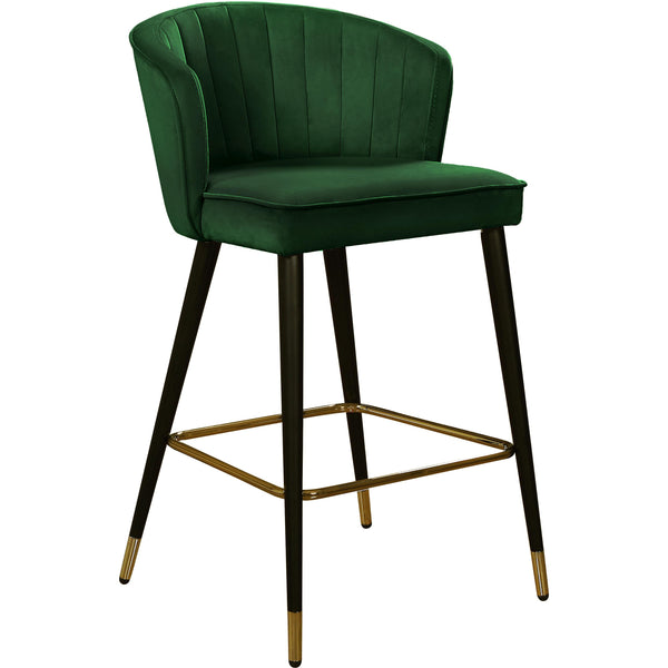 Meridian Cassie Green Velvet Stool IMAGE 1