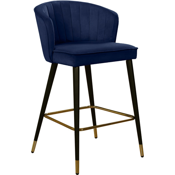 Meridian Cassie Navy Velvet Stool IMAGE 1