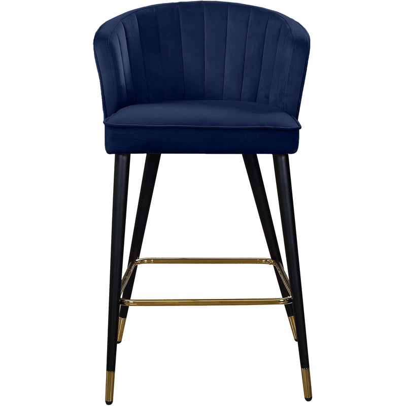 Meridian Cassie Navy Velvet Stool IMAGE 2