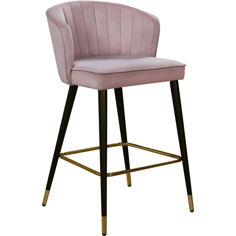 Meridian Cassie Pink Velvet Stool IMAGE 1