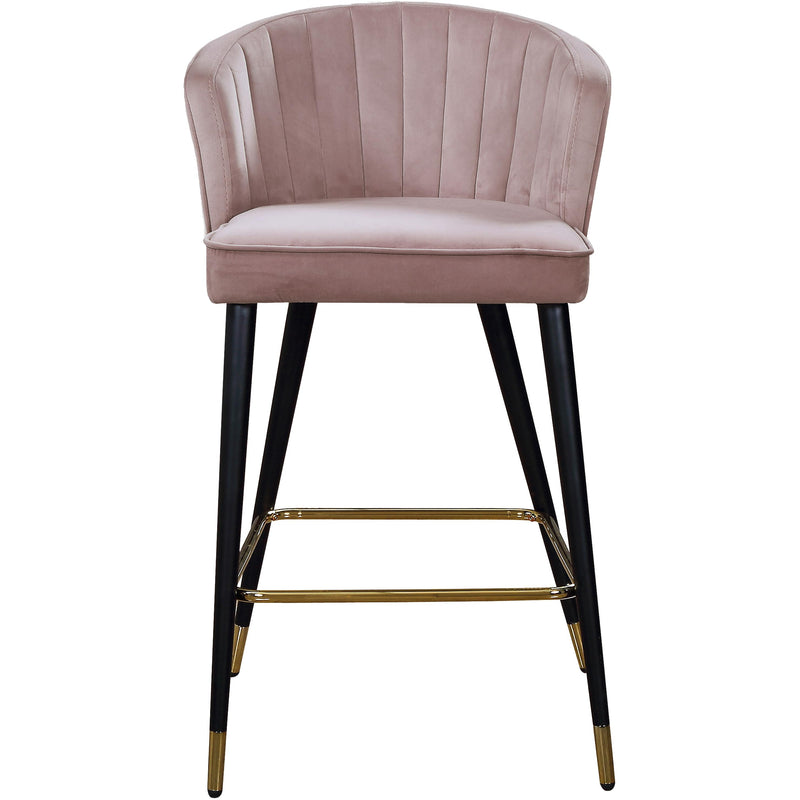 Meridian Cassie Pink Velvet Stool IMAGE 2