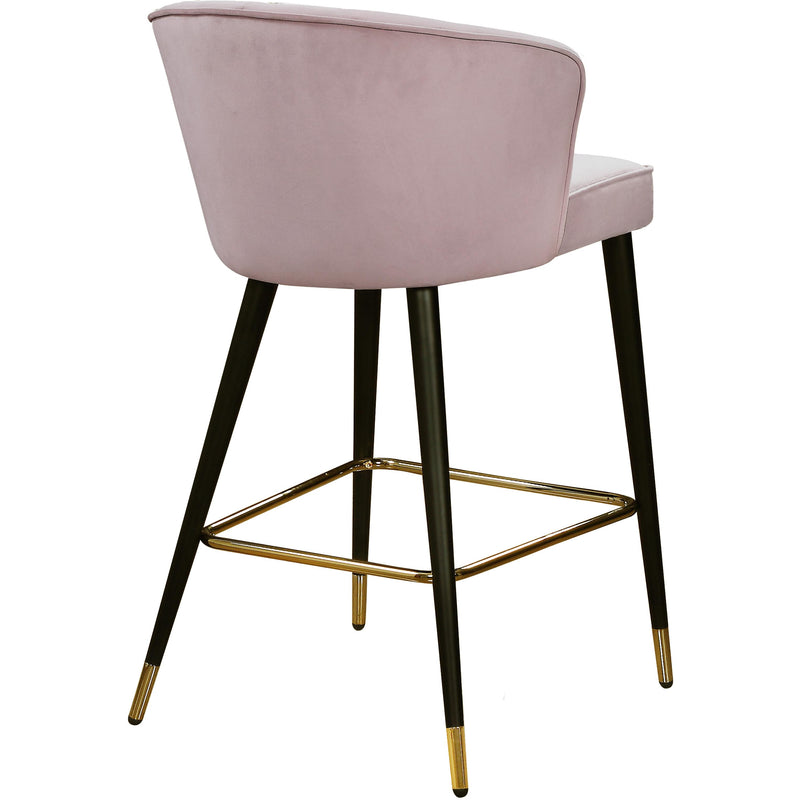 Meridian Cassie Pink Velvet Stool IMAGE 3