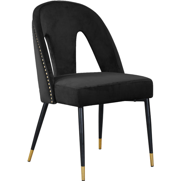 Meridian Akoya Black Velvet Dining Chair IMAGE 1