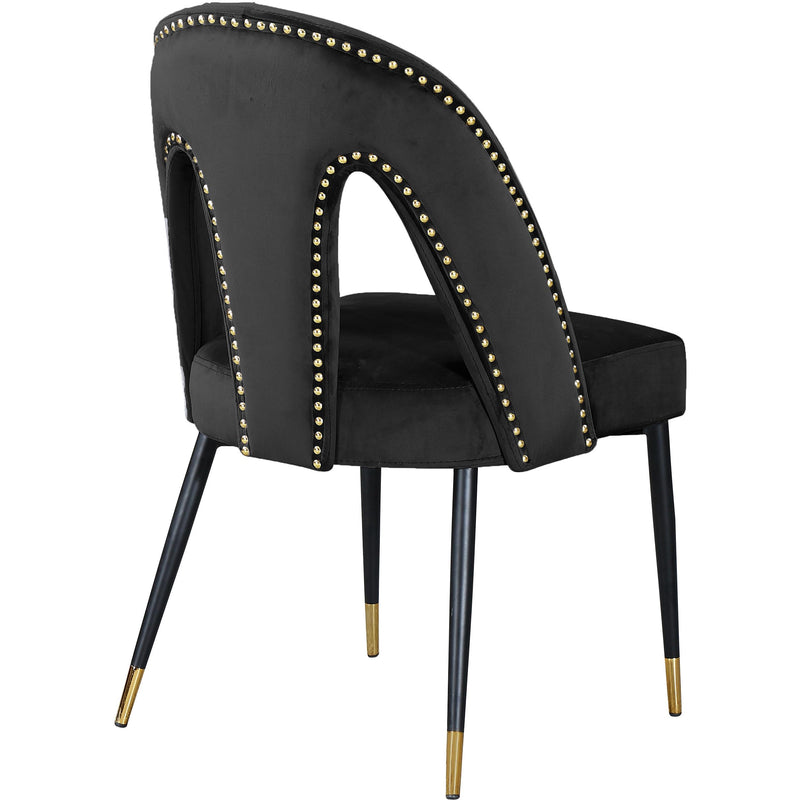 Meridian Akoya Black Velvet Dining Chair IMAGE 3