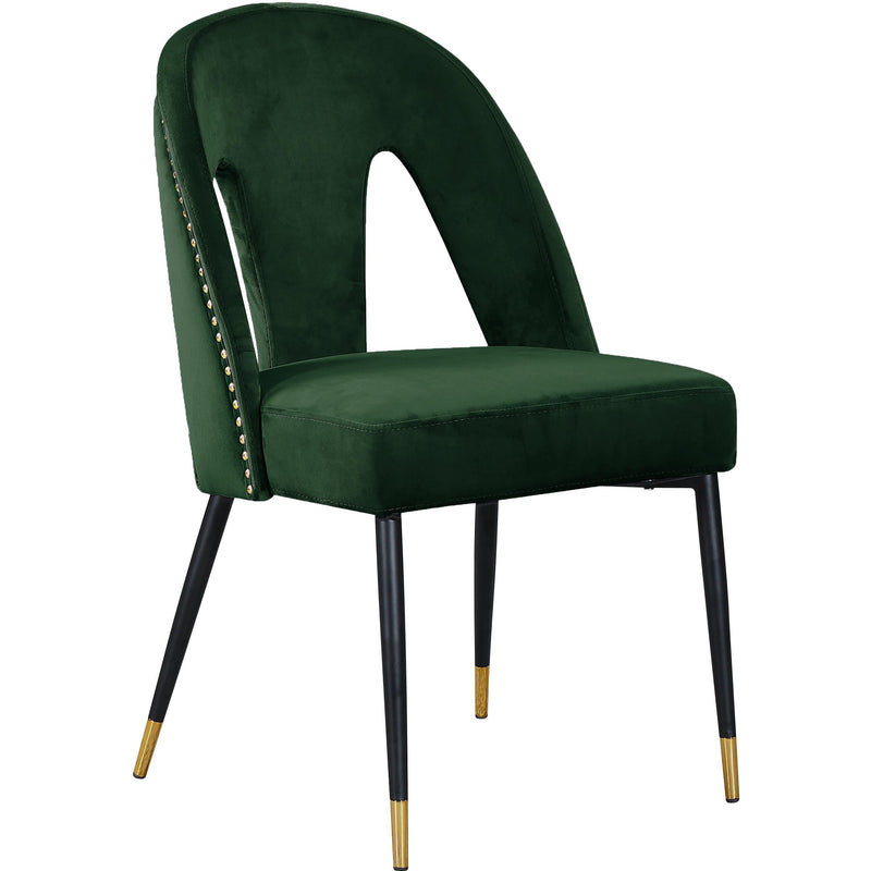 Meridian Akoya Green Velvet Dining Chair IMAGE 1