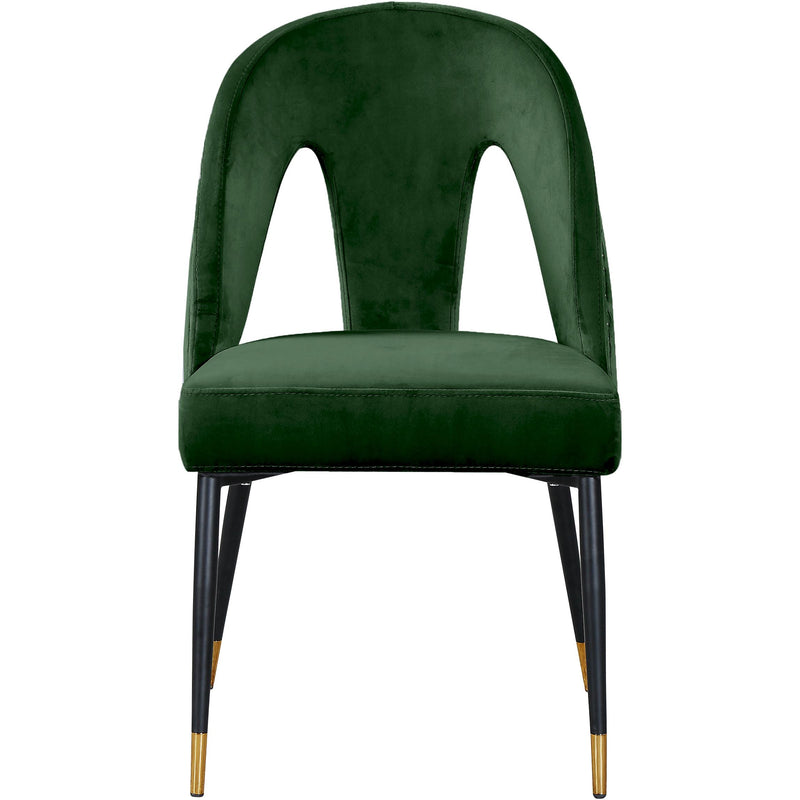 Meridian Akoya Green Velvet Dining Chair IMAGE 2