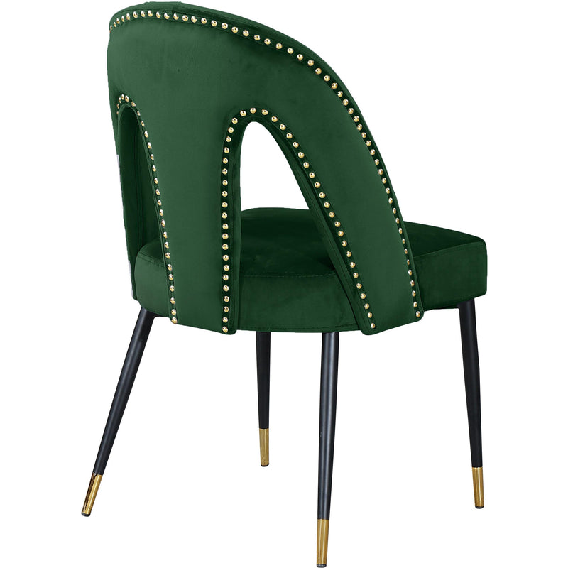 Meridian Akoya Green Velvet Dining Chair IMAGE 3