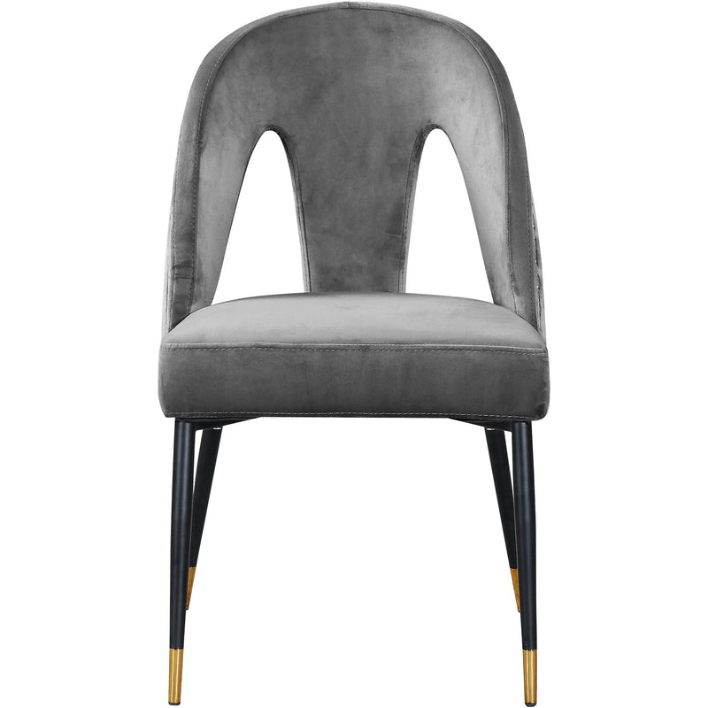 Meridian Akoya Grey Velvet Dining Chair IMAGE 2