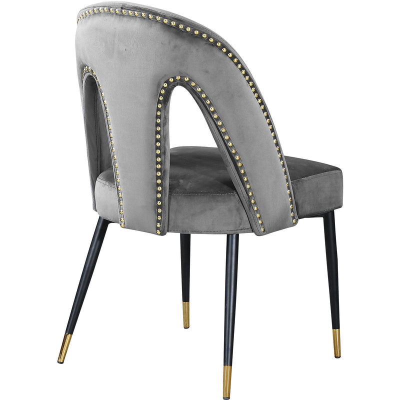 Meridian Akoya Grey Velvet Dining Chair IMAGE 3