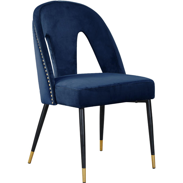 Meridian Akoya Navy Velvet Dining Chair IMAGE 1