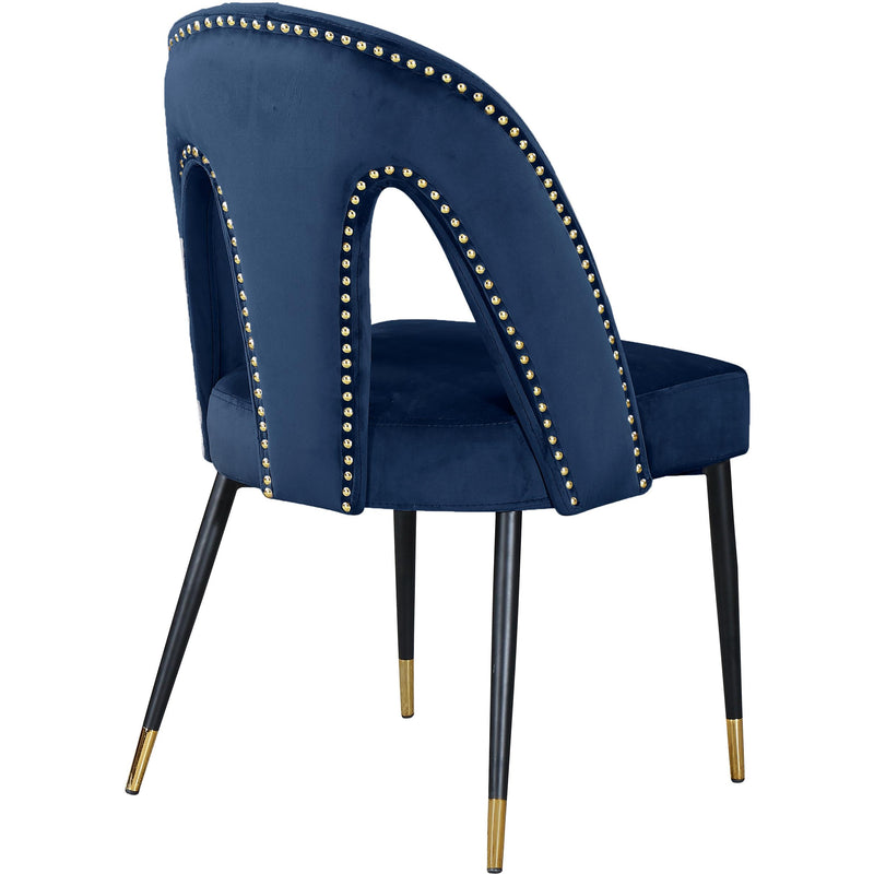 Meridian Akoya Navy Velvet Dining Chair IMAGE 3