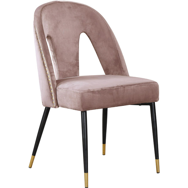 Meridian Akoya Pink Velvet Dining Chair IMAGE 1