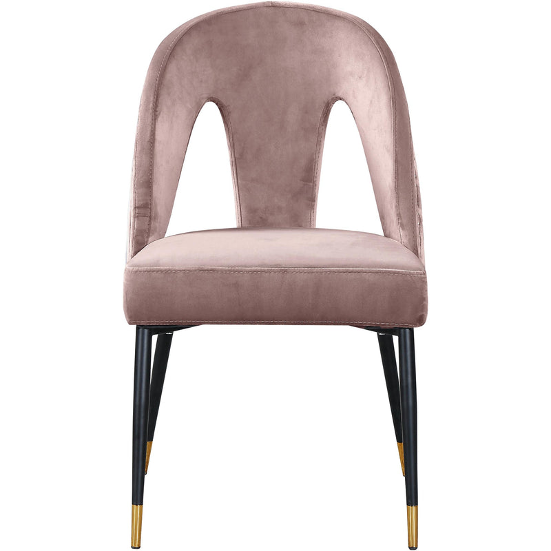 Meridian Akoya Pink Velvet Dining Chair IMAGE 2